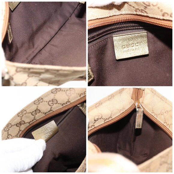 GUCCI GG Canvas Sherry Line Shoulder Bag Beige Gold 189749 001998 Auth yk19719 - Picture 15 of 16